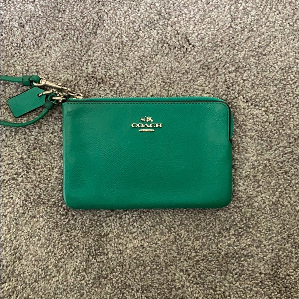 Authentic Green Coach Wristlet